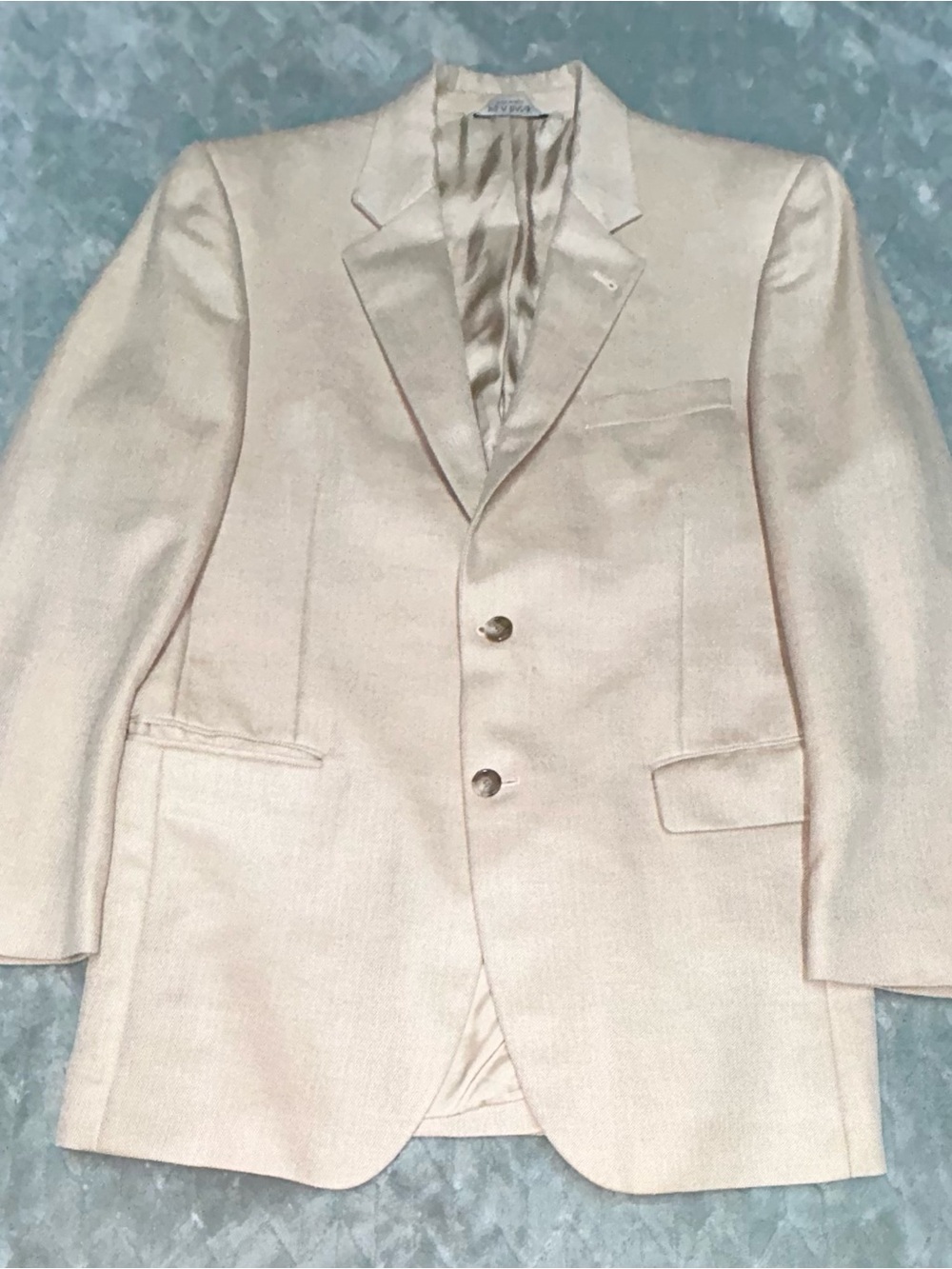 Jos A Banks Signature Silk Camel Hair Khacki Herring Bone Blazer Sports Coat 39R